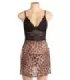 Leopard Print Mesh Lace Side Slit Sexy Lingerie With Chains 5