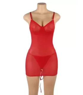 Sexy Mesh Strappy Lingerie With A Lace-Up Back 3