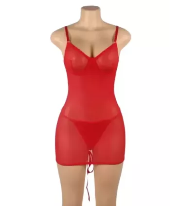 Sexy Mesh Strappy Lingerie With A Lace-Up Back 3