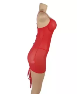 Sexy Mesh Strappy Lingerie With A Lace-Up Back 5