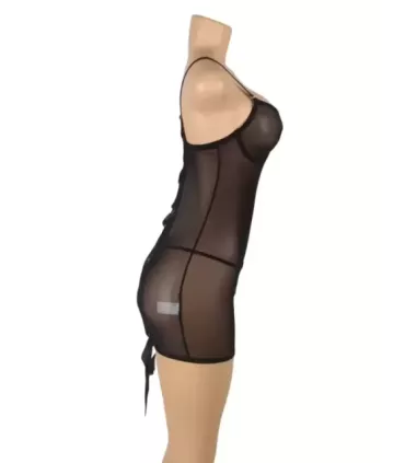 Sexy Mesh Strappy Lingerie With A Lace-Up Back 11