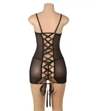 Sexy Mesh Strappy Lingerie With A Lace-Up Back 12