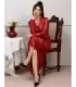 Sexy Red See-through V Neck Long Nightdress With Thong 5