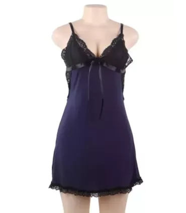 V-neck Sleepwear Backless Modal Nightdress with G String 3