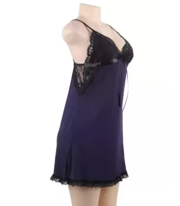 V-neck Sleepwear Backless Modal Nightdress with G String 4