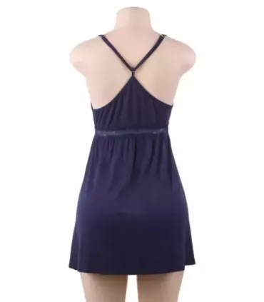 Stretchy Nightdress Deep V-neck Modal Sleepwear with G String 5