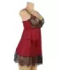 Sexy Splicing Sheer Eyelash Trim Lace Back split Babydoll Set With Underwire 4