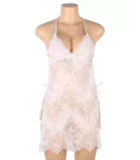 Sexy Lace Thin Halter Cross Transparent Sling Nightdress 4