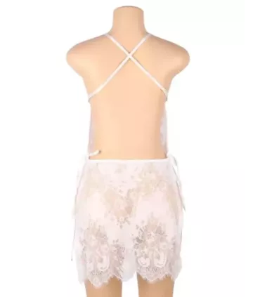 Sexy Lace Thin Halter Cross Transparent Sling Nightdress 6