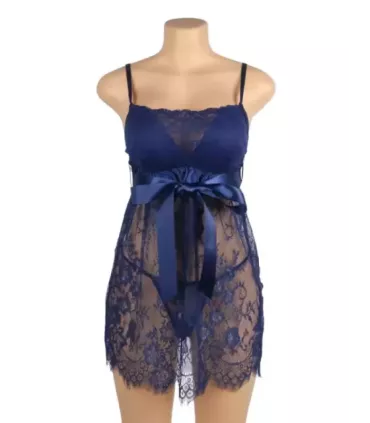 Eyelash Lace Sexy Push Up Suspenders Nightdress 6