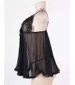 Camisón de noche con encaje y pedrería