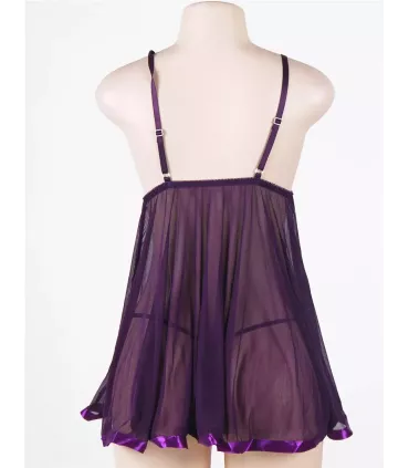 Camisón de noche con encaje y pedrería | Loto Atelier
