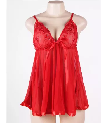 Camisón de noche con encaje y pedrería | Loto Atelier