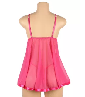 Camisón de noche con encaje y pedrería