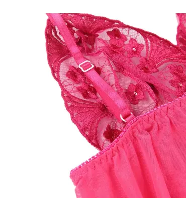 Camisón de noche con encaje y pedrería | Loto Atelier