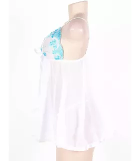 Camisón de noche con encaje y pedrería
