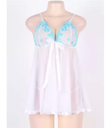 Camisón de noche con encaje y pedrería | Loto Atelier