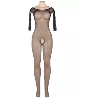 Body manga larga con estampado de rombos