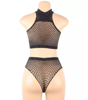 Conjunto de dos piezas de rejilla con pedrería
