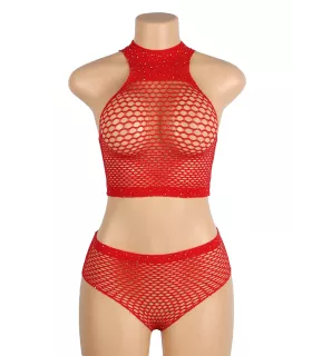 Conjunto de dos piezas de rejilla con pedrería
