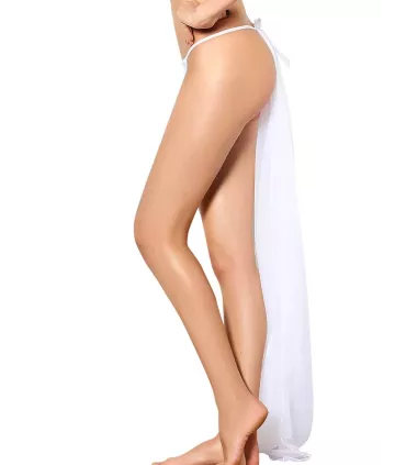 Braguita tanga blanca transparente | Loto Atelier