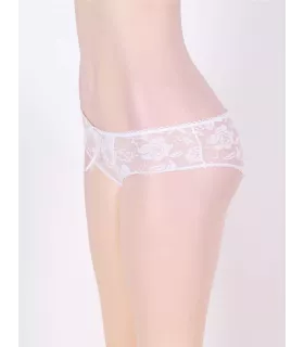 Tanga de encaje con tiras y entrepierna abierta