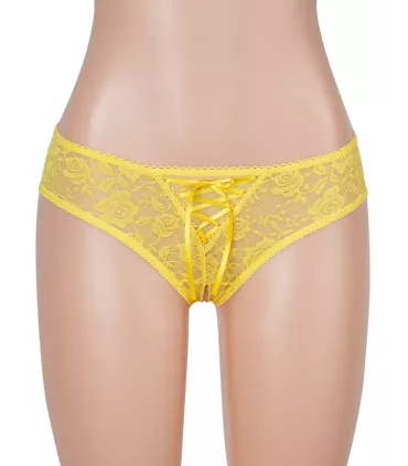 Tanga de encaje abierto con tiras | Loto Atelier